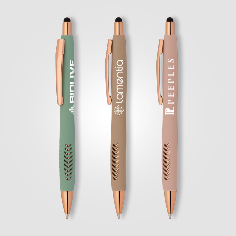 Main Product Image for Custom Printed Avalon Softy Rose Gold Designer Pen With Stylus