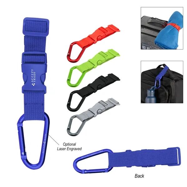 Main Product Image for Custom Printed Adjustable Buckle Strap With Carabiner