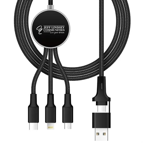 Main Product Image for Laser Engraved 10W LED Light Up 6-IN-1 Charging Cable