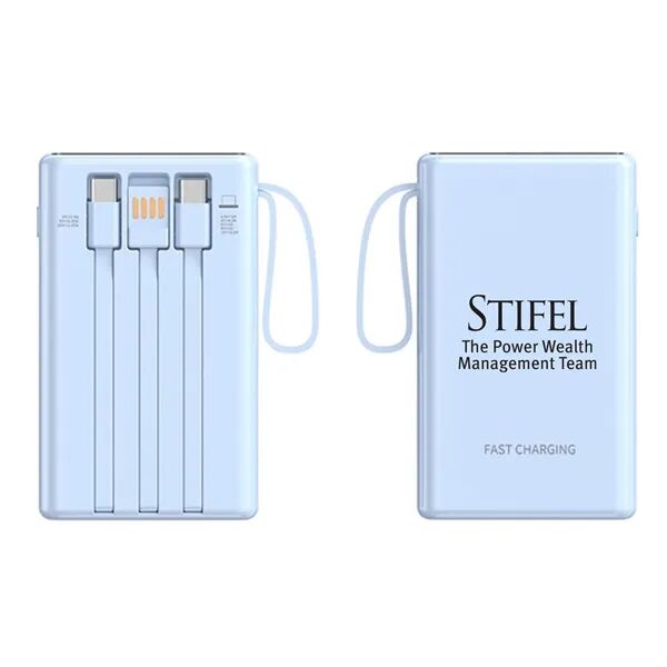 Main Product Image for Custom 20000 mAh Built in Cable Fast Charging Power Bank - 18W