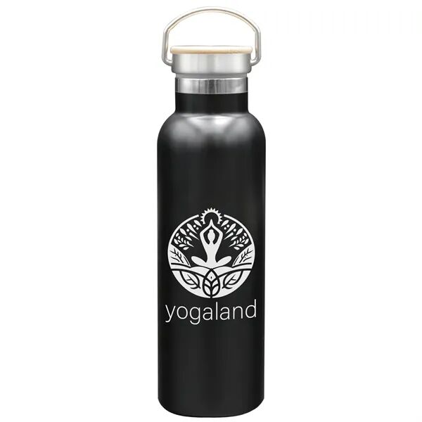 Main Product Image for Custom Serene Stainless Steel with Bamboo Lid 20 Oz.