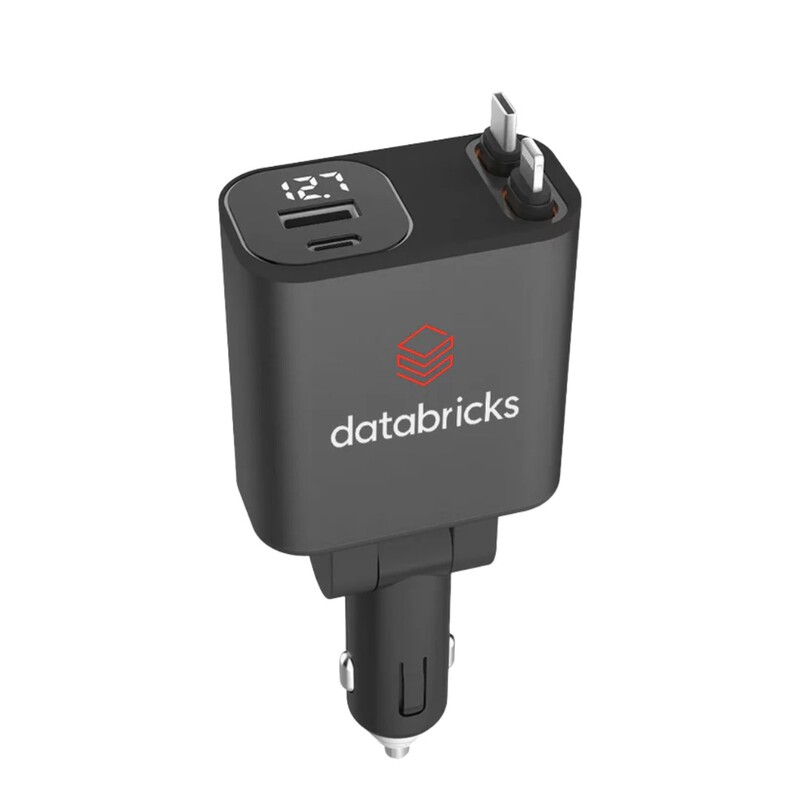 Main Product Image for Custom Printed Roadie 45 W CAR CHARGER WITH RETRACTABLE CABLE