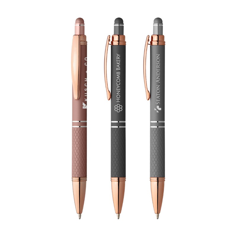 Main Product Image for Laser Engraved Phoenix Softy Rose Gold Metallic Pen With Stylus