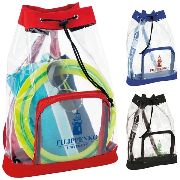 Main Product Image for Custom Printed Clear Cinch Backpack