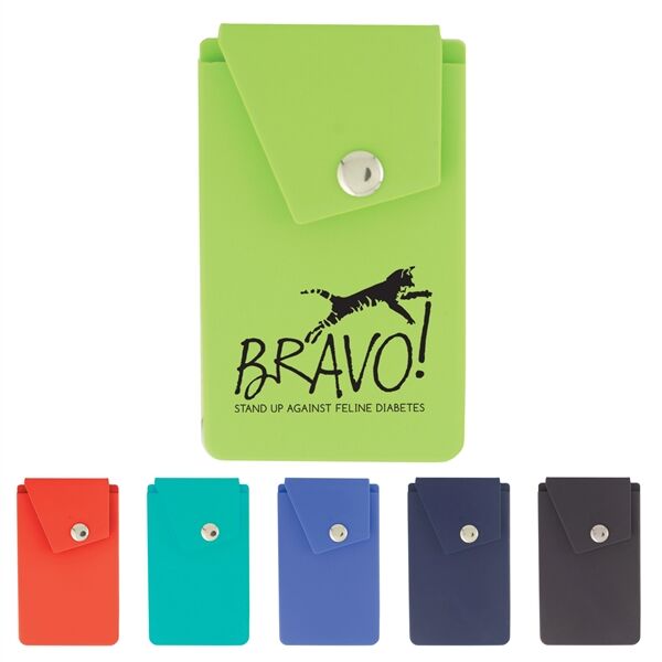 Main Product Image for Custom Printed Silicone Smart Phone Wallet with Stand