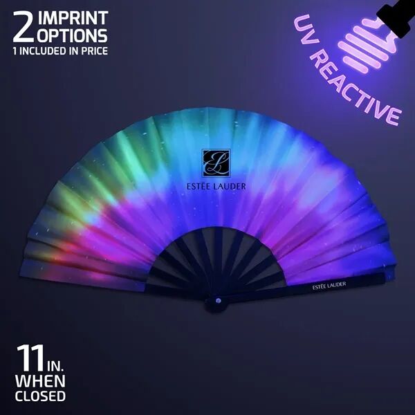 Main Product Image for Custom Logo Fold-Up Fan 11", UV Reactive (NO LED)
