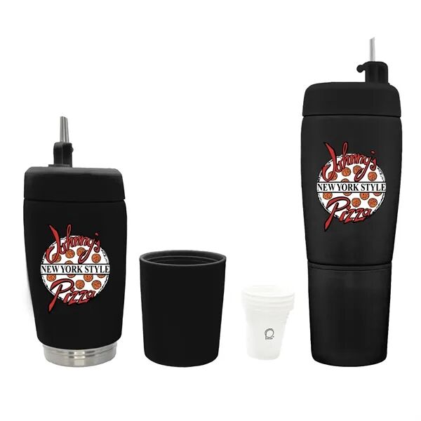 Main Product Image for Custom Printed Pour Caddy 20 oz Flask Set