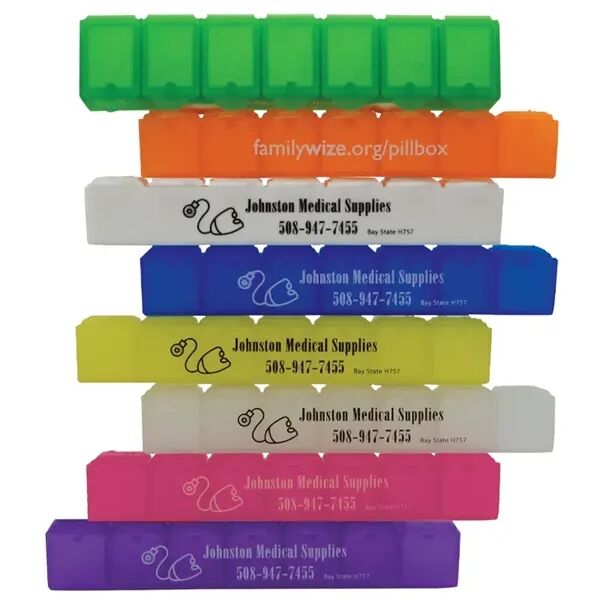 Main Product Image for Custom Logo Weekly Pill Box 6"