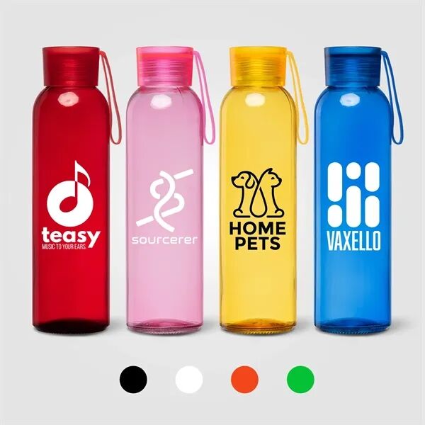 Main Product Image for Custom Solstra Essentials Glass Silicone-Strap Bottle - 17 oz.