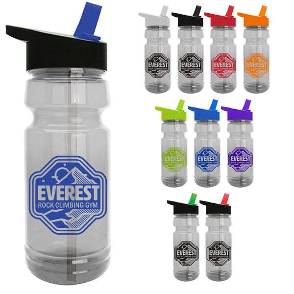 Main Product Image for Custom Trainer Clear Sports Bottles with Flip Straw Lid 24 oz