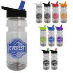 Buy Custom Trainer Clear Sports Bottles with Flip Straw Lid 24 oz