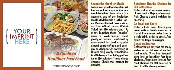 Main Product Image for A Guide To Healthier Fast Food Pocket Pamphlet
