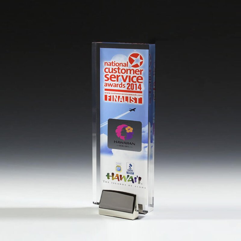 Main Product Image for Acrylic Award with Chrome Metal Base - Full Color