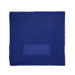 Acrylic Knit Scarf with Patch - Blue-navy