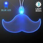 Acrylic Mustache Shape Necklace with LED - Blue