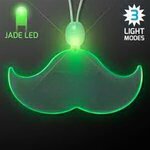 Acrylic Mustache Shape Necklace with LED - Green