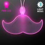 Acrylic Mustache Shape Necklace with LED - Pink