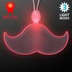 Acrylic Mustache Shape Necklace with LED - Red