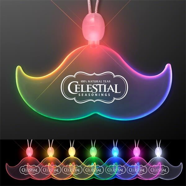 Main Product Image for Custom Printed Acrylic Mustache Shape Necklace with LED