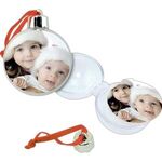 Ad-Ornament w/Imprint - Clear-red Ribbon