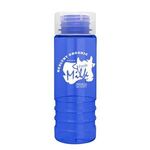 Admiral - 24 oz. Tritan Transparent Bottle with Clear lid - Transparent Blue