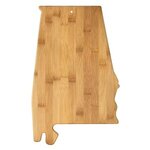 Alabama State Shaped Bamboo Serving and Cutting Board - Brown