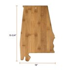 Alabama State Shaped Bamboo Serving and Cutting Board -  