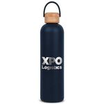 Allegra Bottle with Bamboo Lid - 33 oz. - Navy Blue