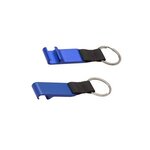 Aluminum Bottle Opener with Key Ring - Blue