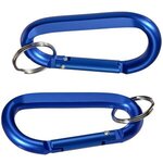 Aluminum Carabiner with Key Ring - Blue