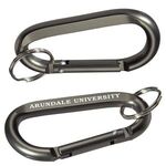 Aluminum Carabiner with Key Ring - Platinum Metal