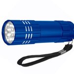 Aluminum LED Flashlight With Strap - Blue
