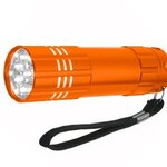 Aluminum LED Flashlight With Strap - Orange
