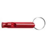Aluminum Metal Whistle Key Chain - Red