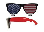 American Flag Neon Red Billboard Sunglasses - Neon Red