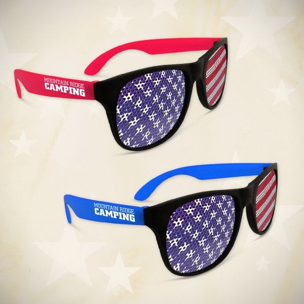 Main Product Image for Custom Sunglasses American Flag Neon Red Billboard
