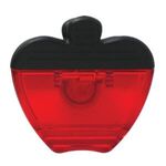 Apple Shaped Translucent Memo Clip With Magnet on Back - Translucent Red