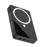 Arc 10000mAh Power Bank with Magnetic Wireless Charger - Black