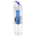 Arena 25 oz PET Eco-Polyclear™ Infuser Bottle with Flip-Up - Clear Blue