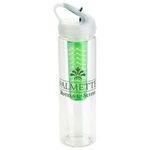 Arena 25 oz PET Eco-Polyclear™ Infuser Bottle with Flip-Up - Clear Green