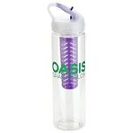 Arena 25 oz PET Eco-Polyclear™ Infuser Bottle with Flip-Up - Clear Purple