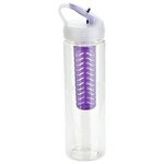 Arena 25 oz PET Eco-Polyclear Infuser Bottle with Flip-Up - Clear Purple