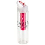 Arena 25 oz PET Eco-Polyclear™ Infuser Bottle with Flip-Up - Clear Red