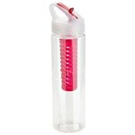 Arena 25 oz PET Eco-Polyclear Infuser Bottle with Flip-Up - Clear Red