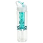 Arena 25 oz PET Eco-Polyclear™ Infuser Bottle with Flip-Up - Clear Teal