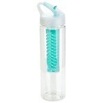 Arena 25 oz PET Eco-Polyclear Infuser Bottle with Flip-Up - Clear Teal
