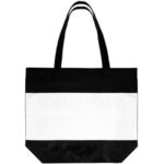 Arlington 300D Two-Tone Dye Sublimation Tote Bag - Full Color - Black