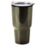 Aurora - 28 Oz. Stainless Steel Shell Auto Tumbler - Titanium Gray