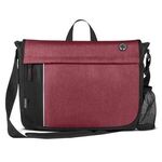 Austin Nylon Collection-Messenger Bag - Heather-burgundy