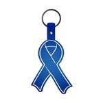 Awareness Ribbon Flexible Key Tag -  Translucent Blue